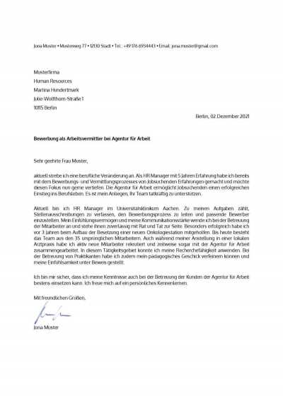 Der Aufbau einer Bewerbung